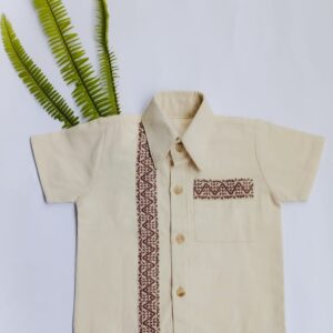 Camisa en manta con bordado, talla 2.