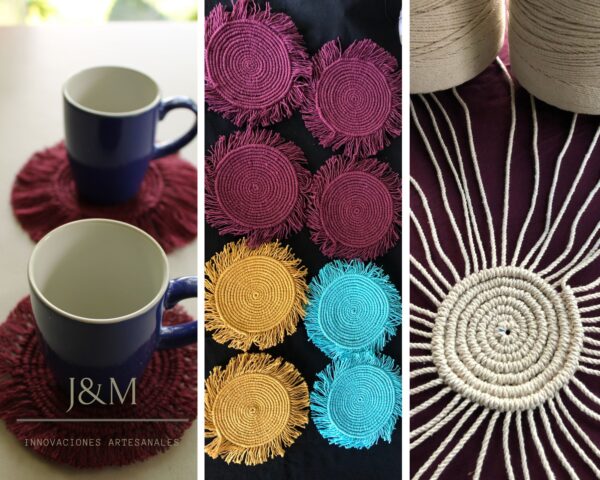 PAR DE PORTAVASOS DE MACRAMÉ