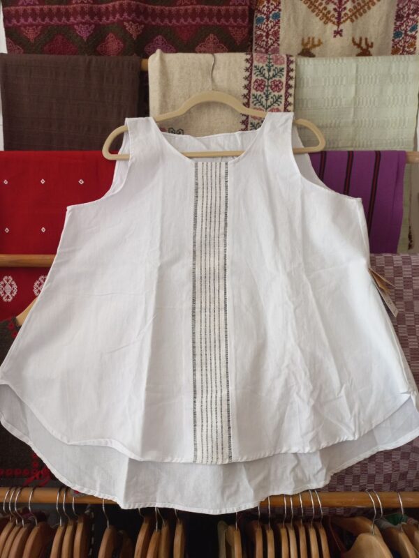 Blusa manga corta con telar de cintura